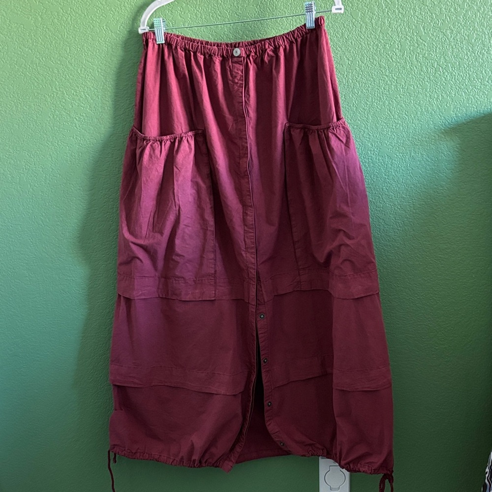 Free People Deep Red Maxi Skirt